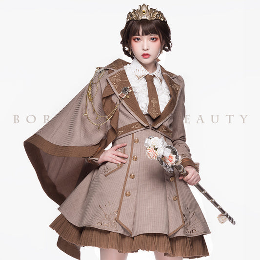 Youpairui - Sheffield - British-style Khaki Ouji Lolita Set