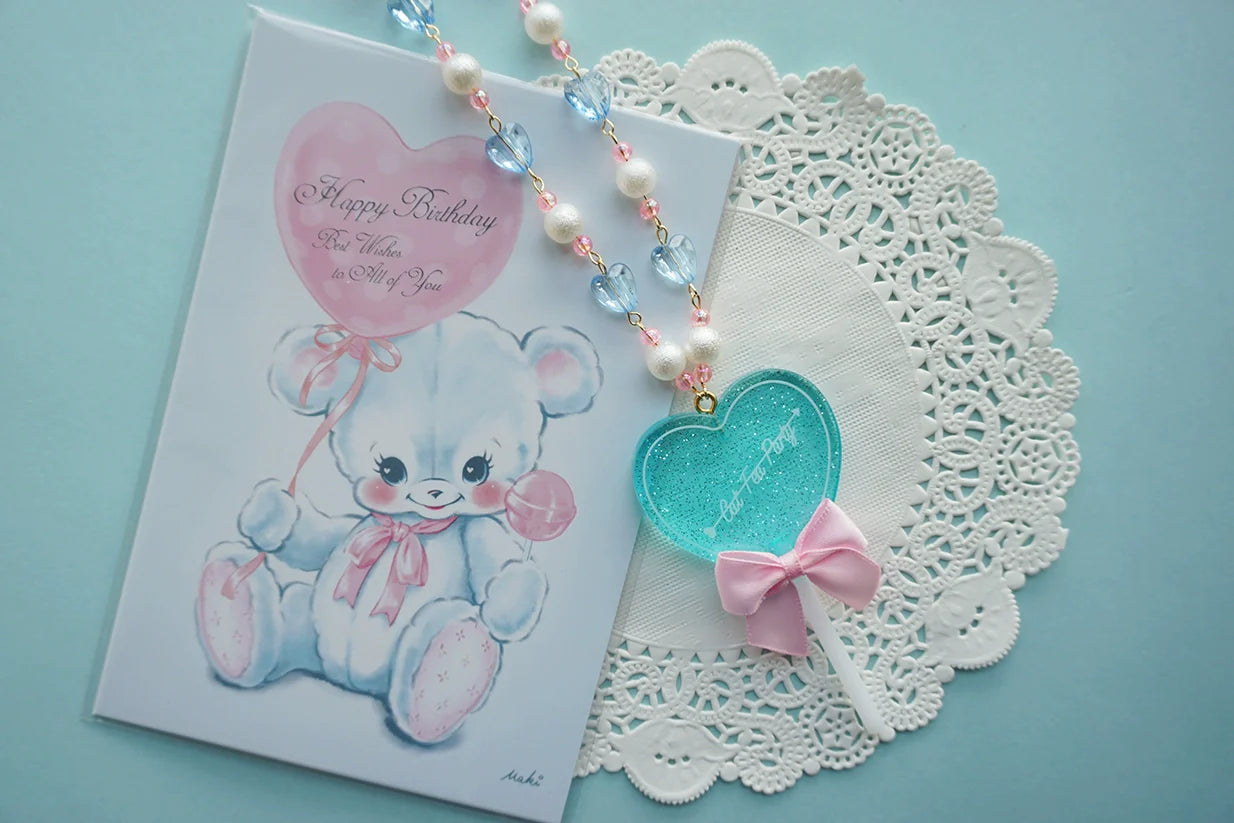 Cat Tea Party - Sweet Lolita Necklace Heart-Shaped Lollipop Necklace