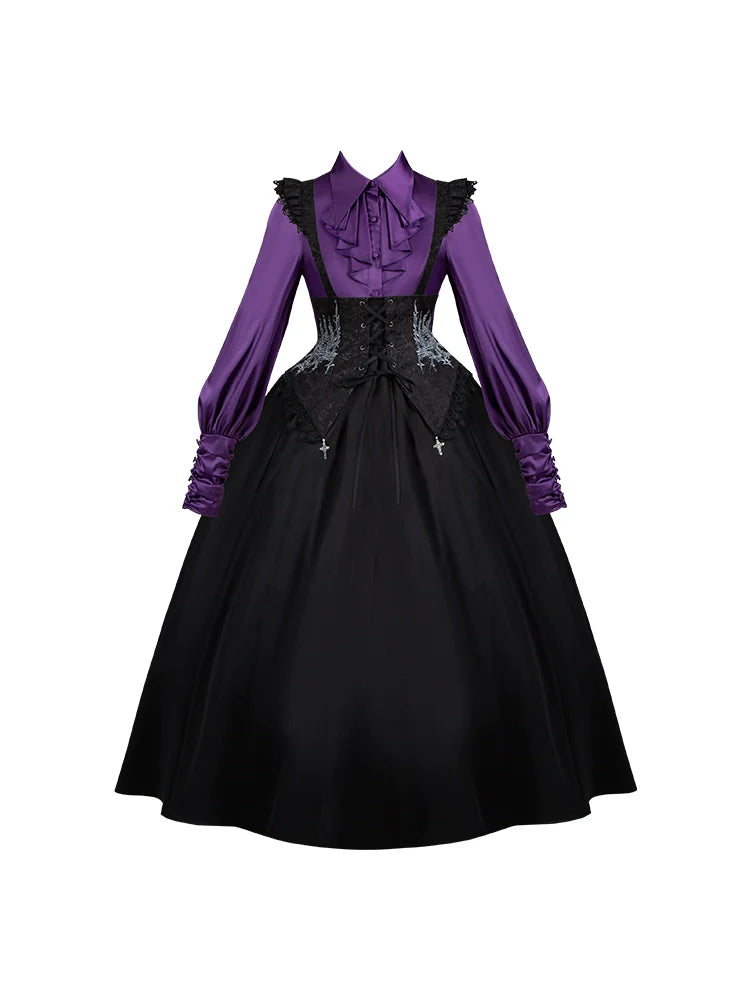 With PUJI - Thorny Night - Gothic Lolita Bust-supporting Skirt With Removable&Adjustable Strap