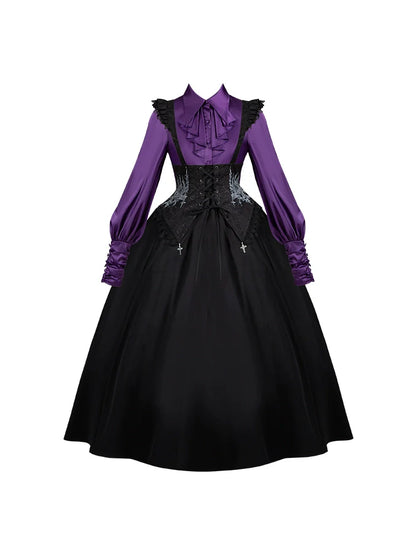 With PUJI - Thorny Night - Gothic Lolita Bust-supporting Skirt With Removable&Adjustable Strap