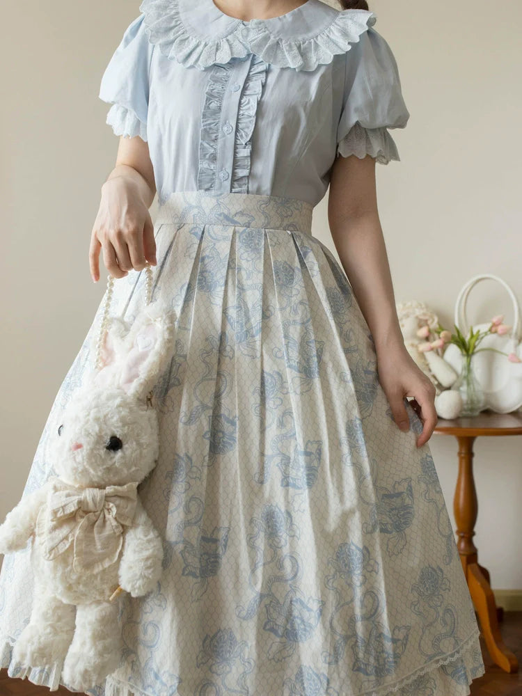 MIST - Cotton Kawaii Lolita Blouse, Short Sleeve