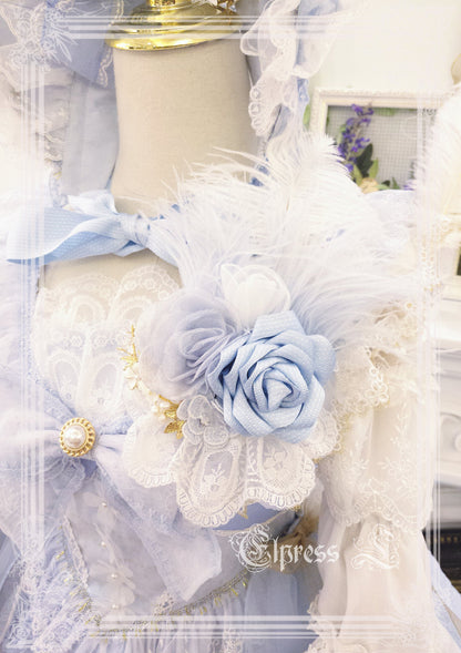 Elpress L - Christmas Flower Hairpins Lolita Mesh Veil KC Bonnet