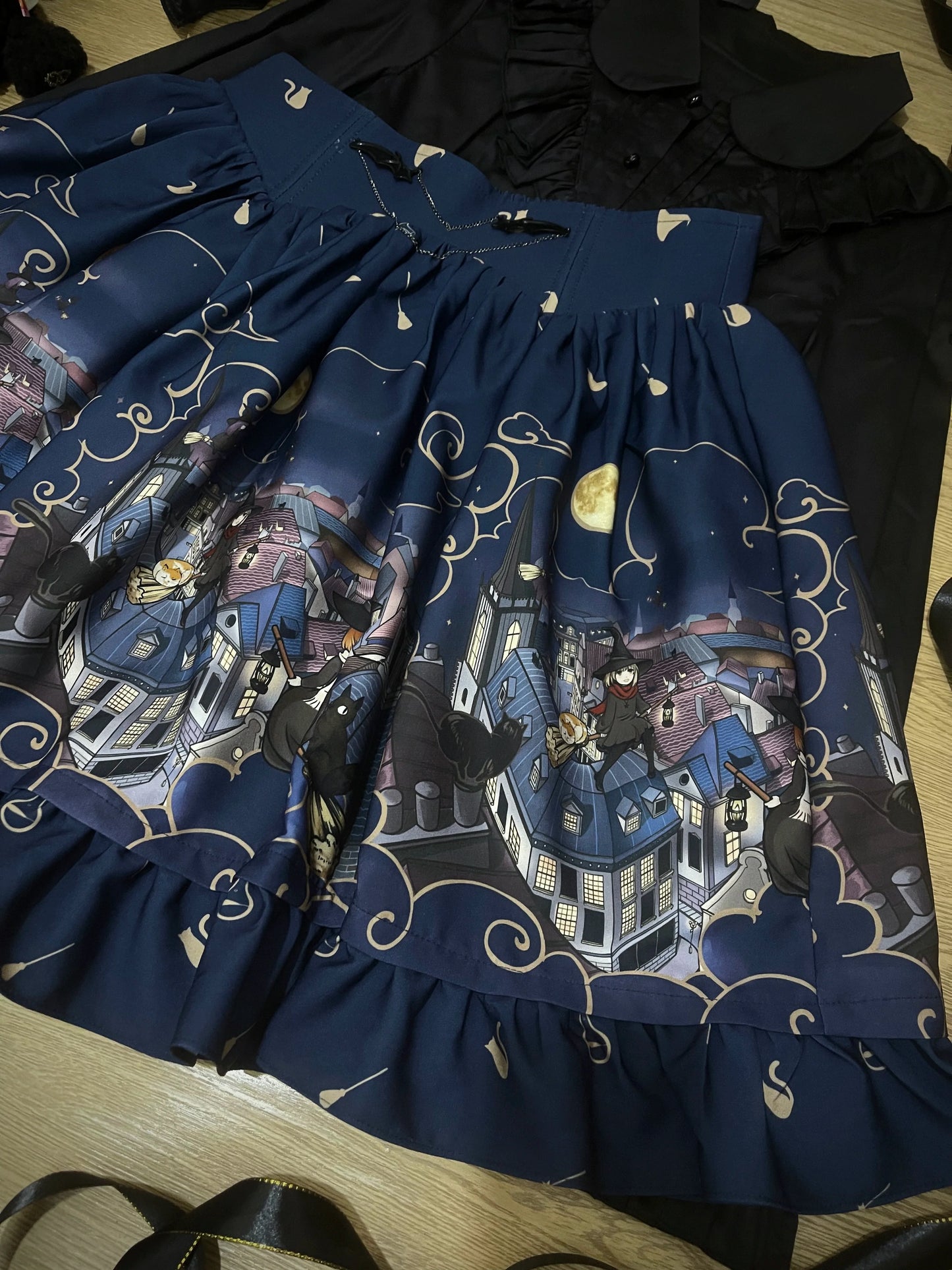 Magic Tea Party - Witching Night - Gothic Lolita SK Halloween Chiffon Skirt