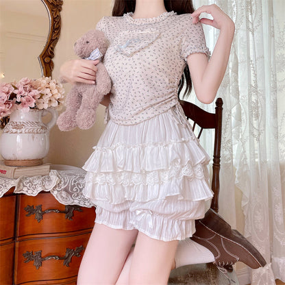 Sugar Girl - Cotton Sweet Lolita Bloomers, Tiered Ruffle