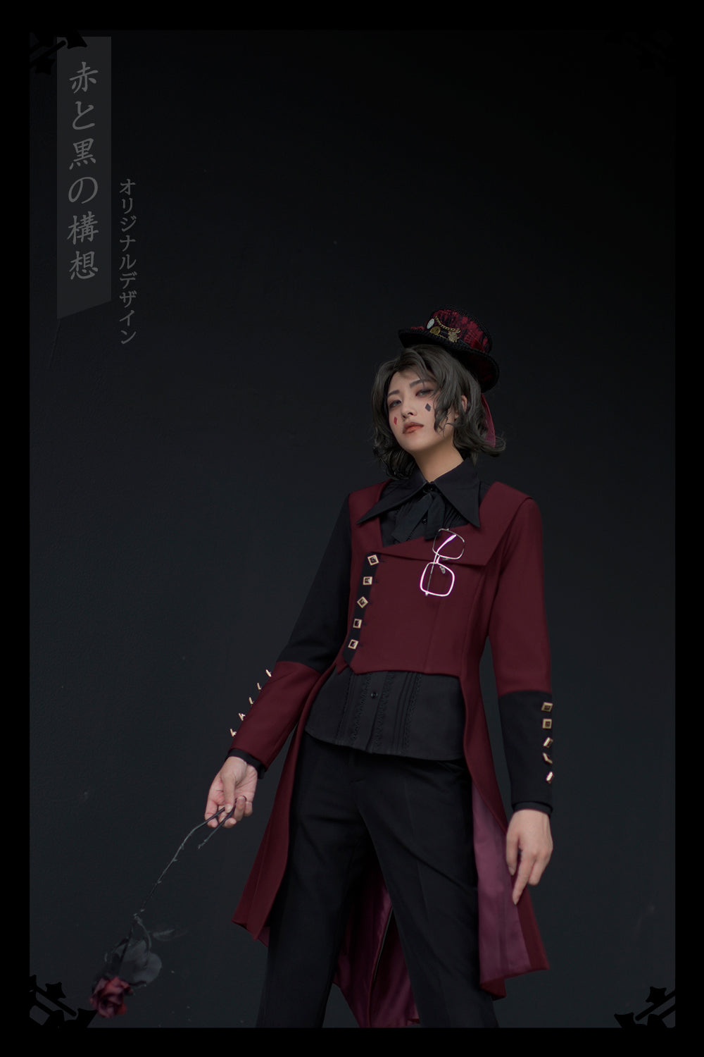 Princess Chronicles - Red and Black - Retro Ouji Lolita Handsome Black Pants