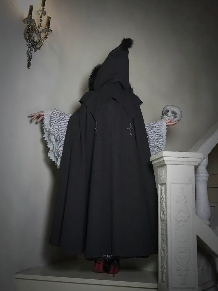 With PUJI - Letter and Poetry ﾂｷ Raven's Night Song - Gothic Lolita Black Cloak