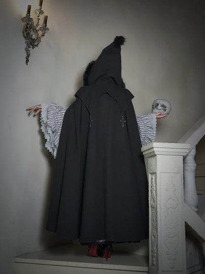 With PUJI - Letter and Poetry ﾂｷ Raven's Night Song - Gothic Lolita Black Cloak