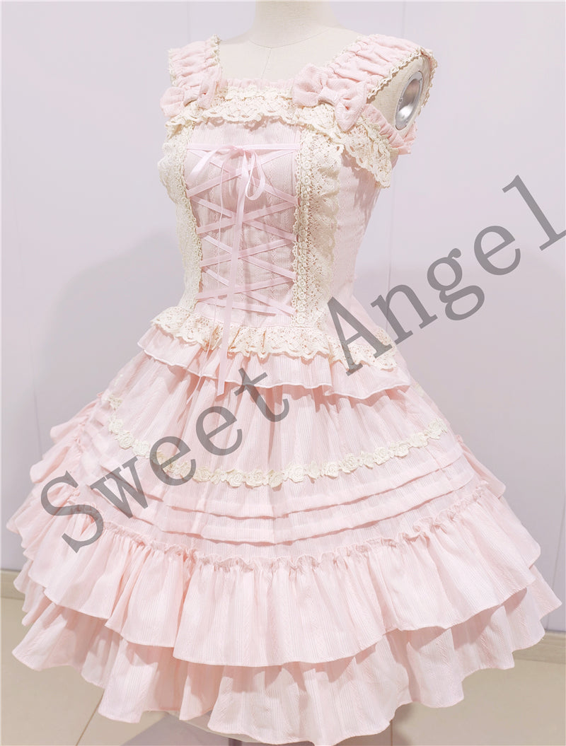 Sweet Angel - Balletcore Sweet Lolita Pink Dress Set