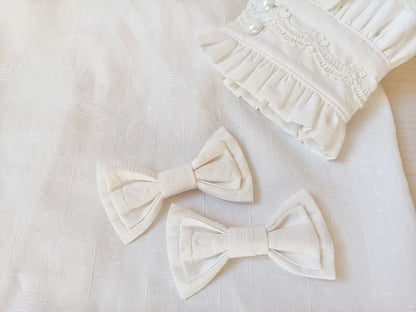 Youlan Lane - Winter Cotton Lolita Blouse White Long Sleeve Stand Collar Shirt