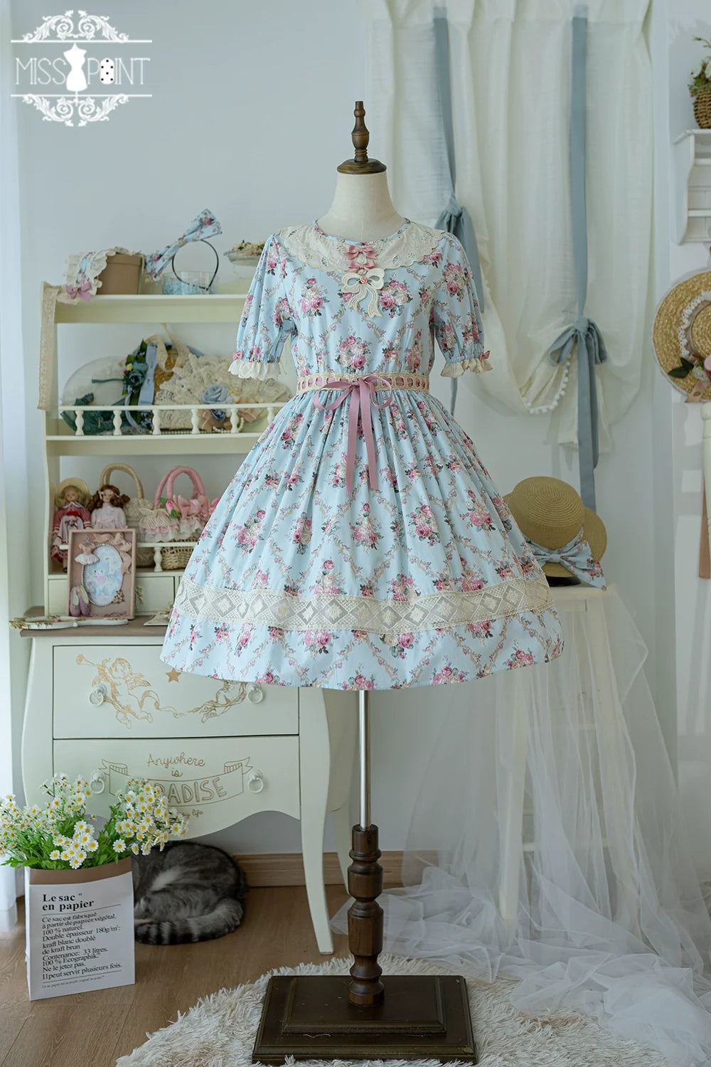 Miss Point - Customized Elegant Lolita OP Dress Cute Daily Girl Short Lolita Dress