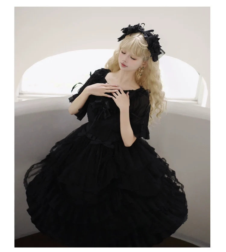 Eieyomi - Iris Love - Gothic Princess Lolita JSK Dress + Elegant Chiffon Top