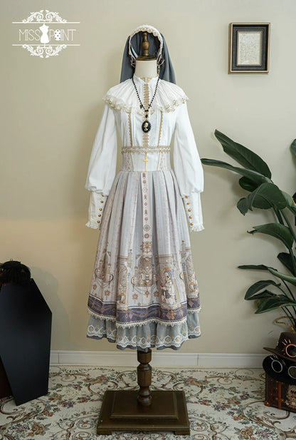 Miss Point - Demon Hunting Notes - Fishbone Gothic Lolita Skirt