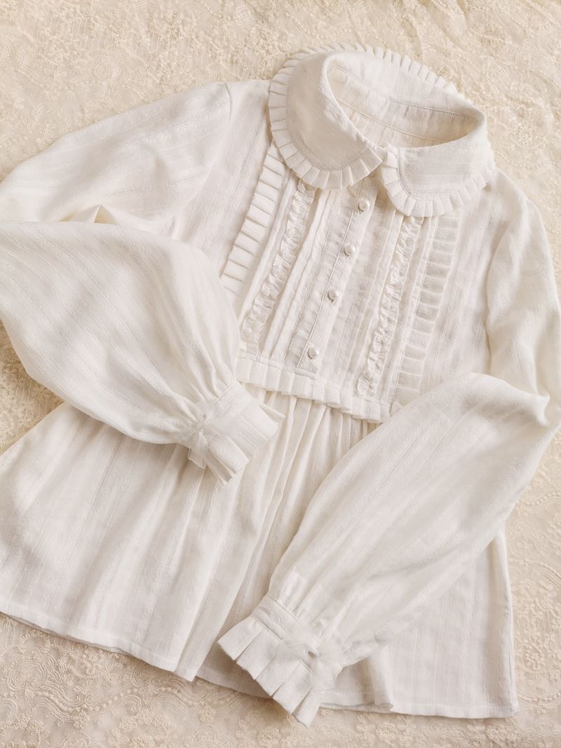 Yilia - J-fashion Ruffle Cotton Lolita Blouse