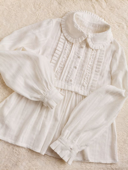 Yilia - J-fashion Ruffle Cotton Lolita Blouse