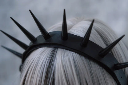 Strange Sugar - Punk Gothic Lolita KC Faux Leather Rivet Hair Accessories