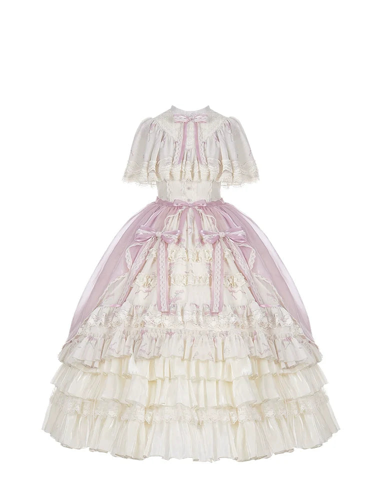 With PUJI - Nanke - Edwardian Collar Classic Lolita OP Dress Outfit
