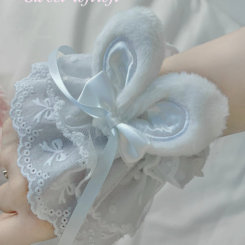 Roji roji - Cute Lolita Bunny Ears Cuffs Lace Summer Butterfly Hand Sleeves
