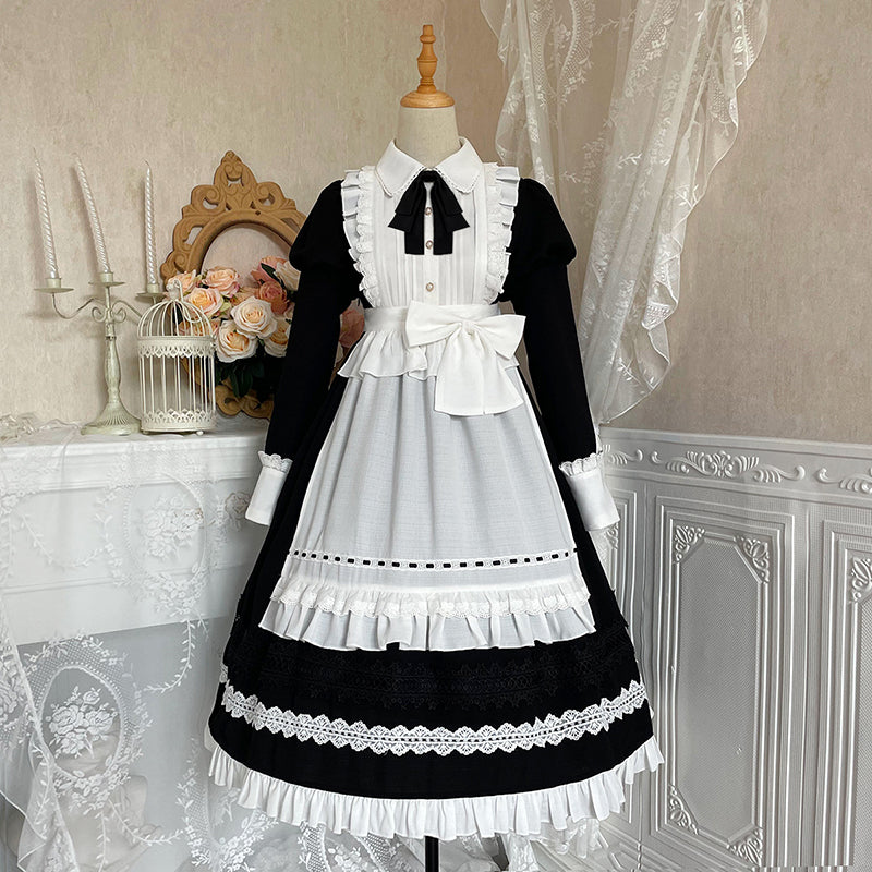 Your Princess - Maid Lolita Puff Sleeve Black Dress