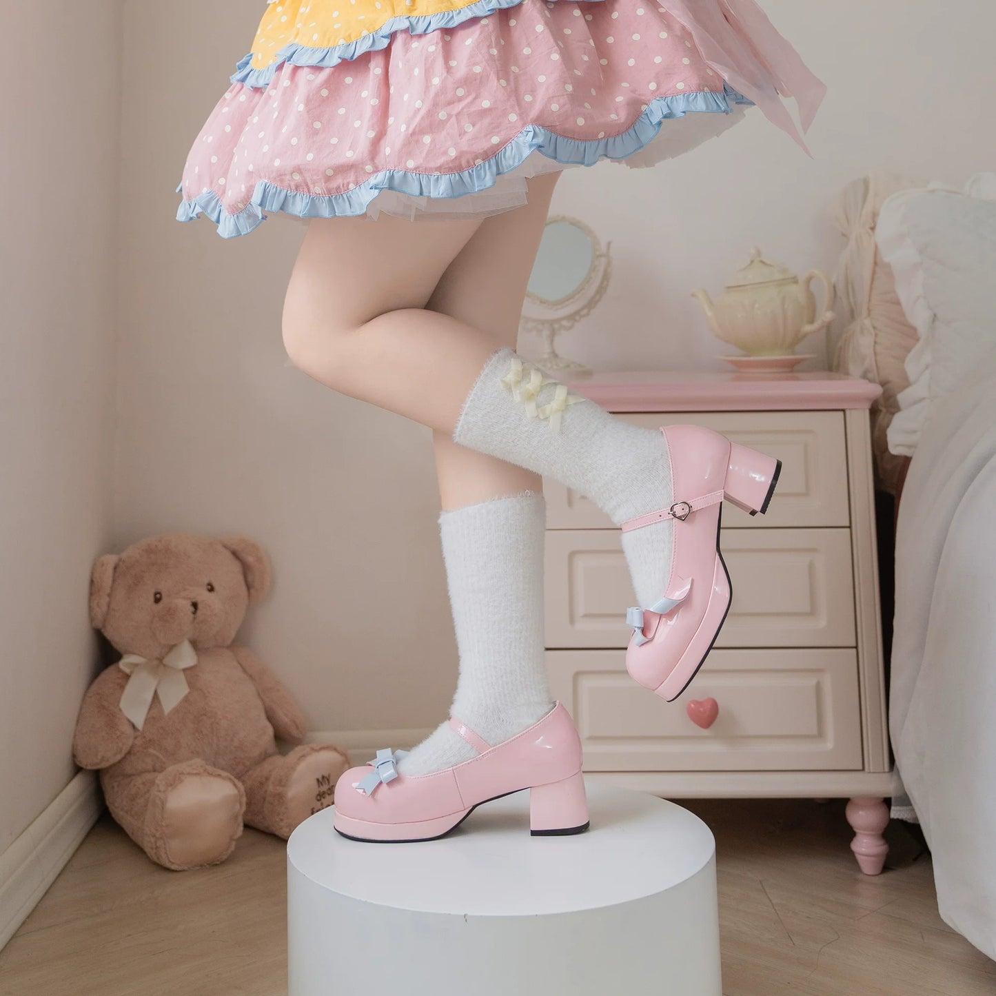Dolly Doll - Lovers' Gift - Round Toe Middle Heel Mary Jane Lolita Shoes