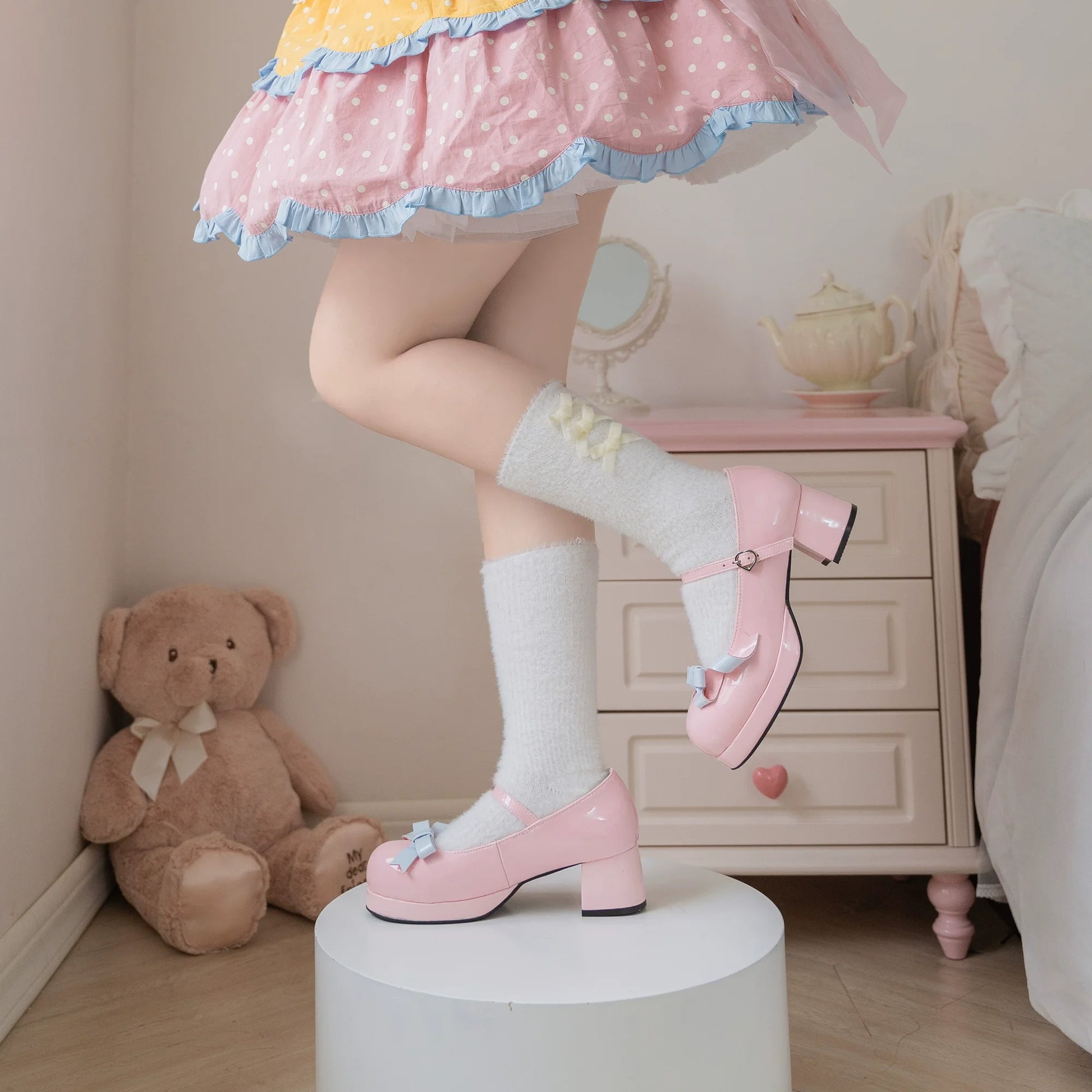 Dolly Doll - Lovers' Gift - Round Toe Middle Heel Mary Jane Lolita Shoes