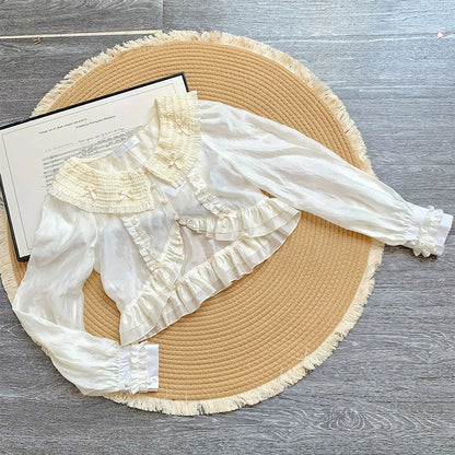 With PUJI - Letter and Poetry - Classic Lolita JSK Suit Four-tiered Twins Dress