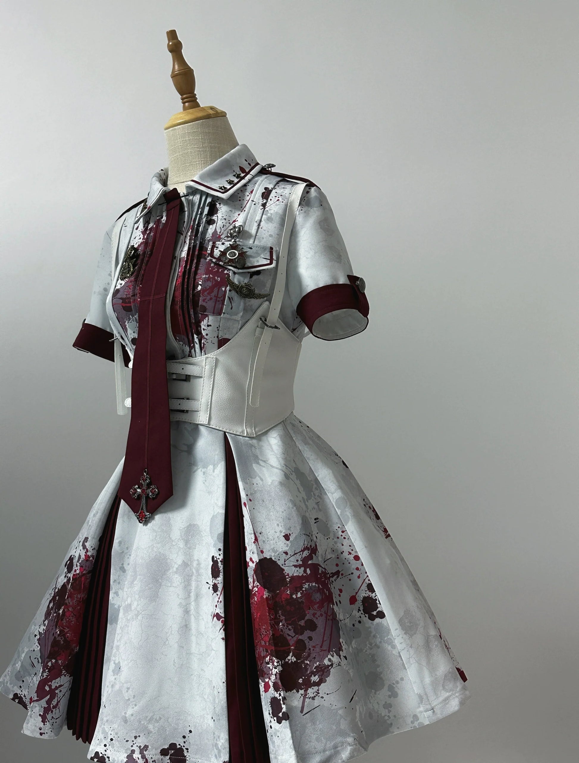 Your Highness - Iron Rose Black Mamba - Gothic Lolita OP Nurse Military Lolita Dress