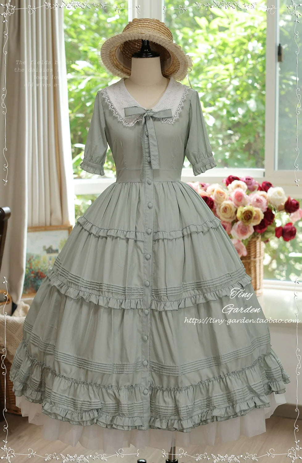 Tiny Garden - Lacey 2.0 - Classic Lolita OP Lace Collar Open Front Dress