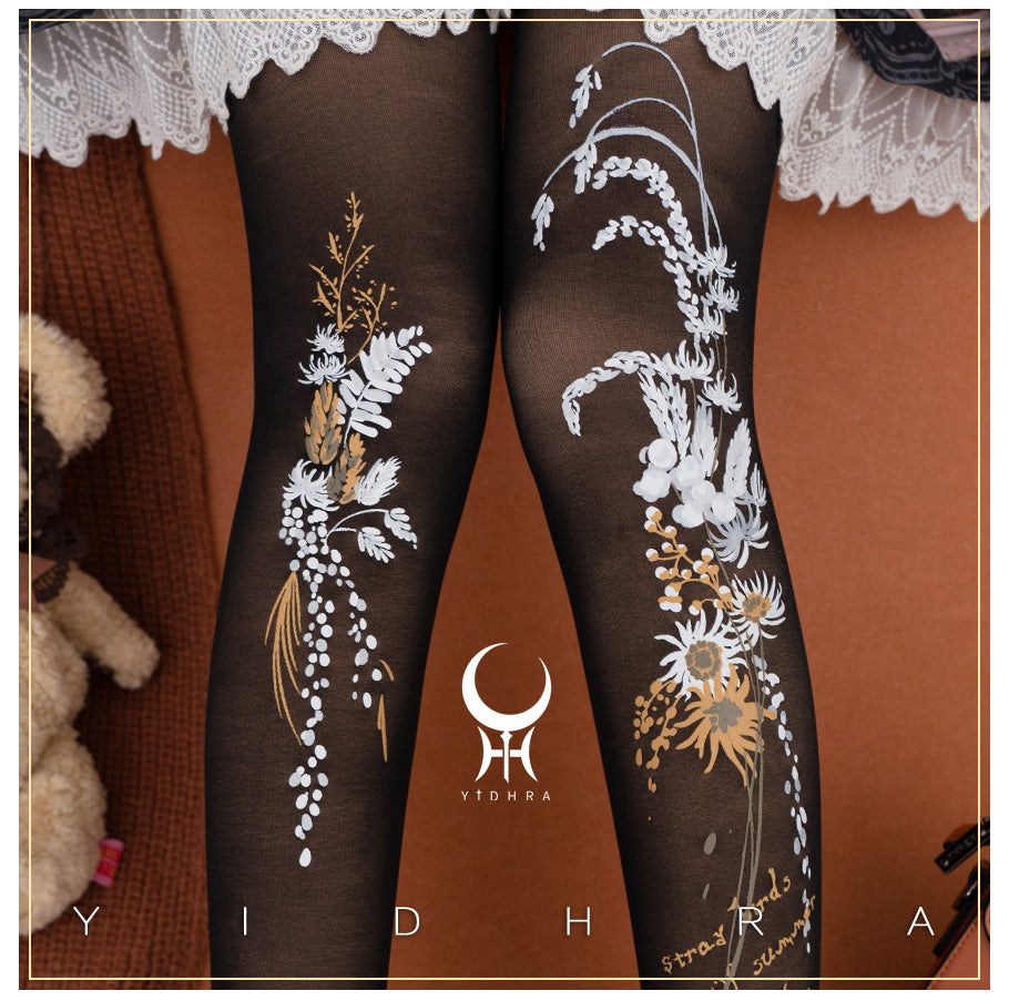 Yidhra - Vintage Flower Printed Panty-hose Spring Summer