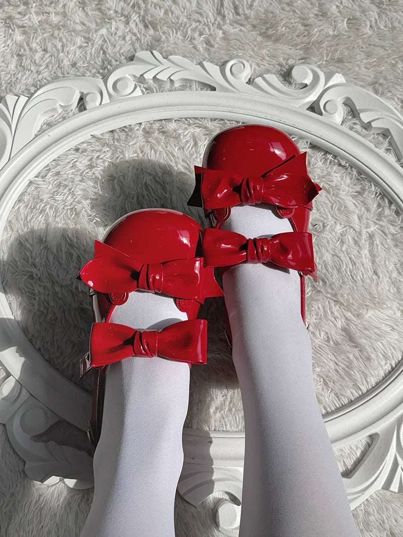 Beauty Bunny - Kawaii Lolita Shoes Low Heels Round Toe PU Shoes