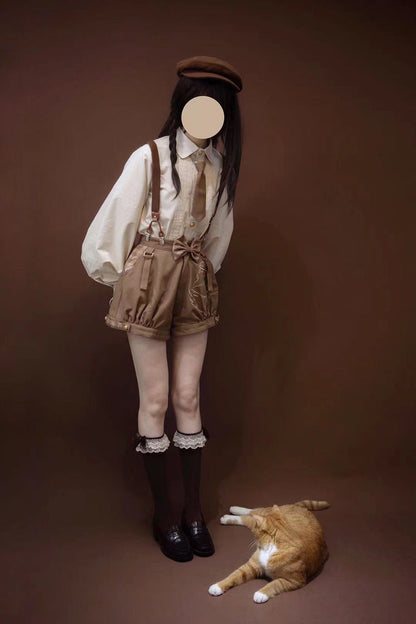 Piggy Bun - Famous Detective Goose - Ouji Lolita Shorts Set, Pockets