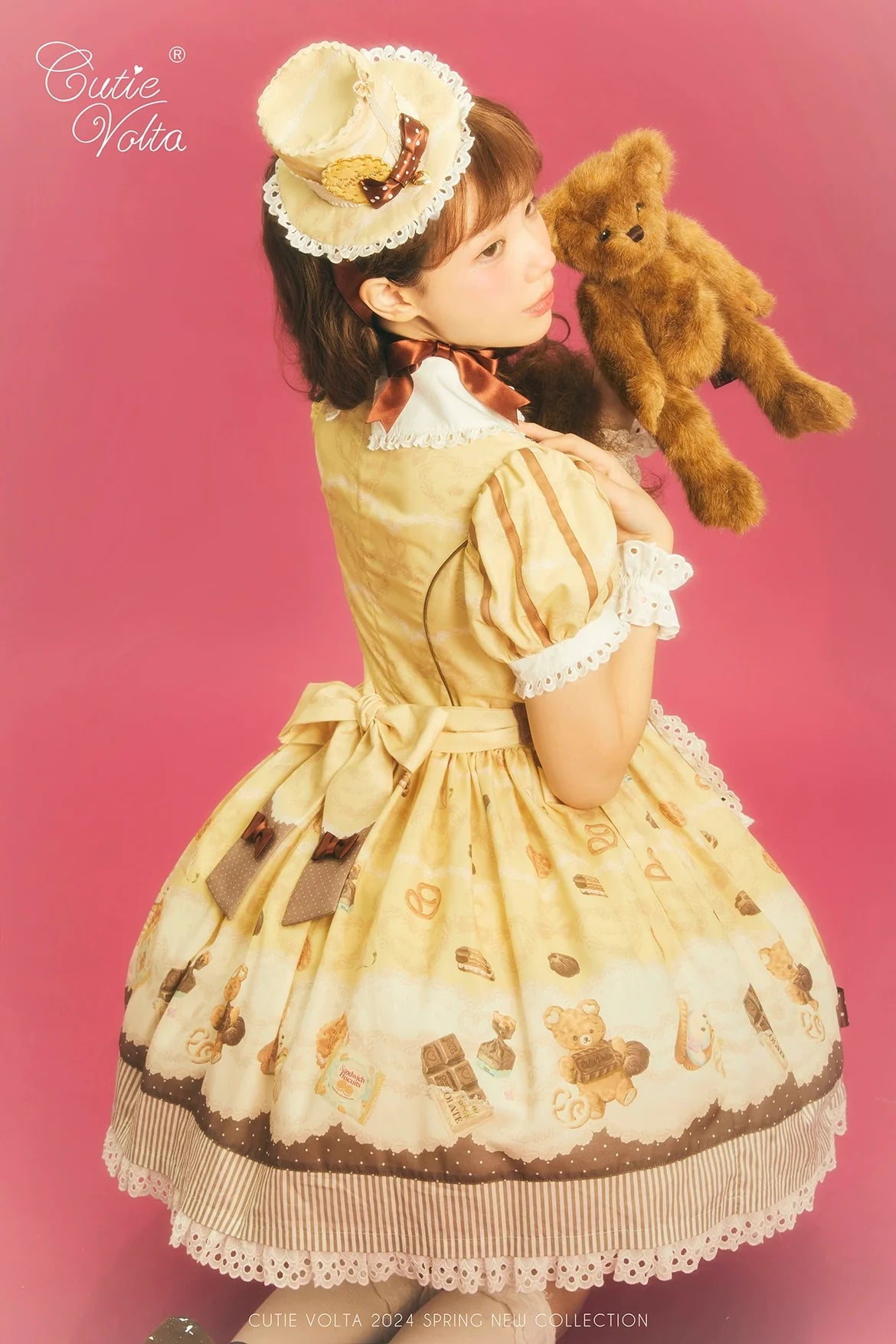 CutieVolta - Blissful Confectionery - Sweet Lolita OP Dress Bear Print JSK