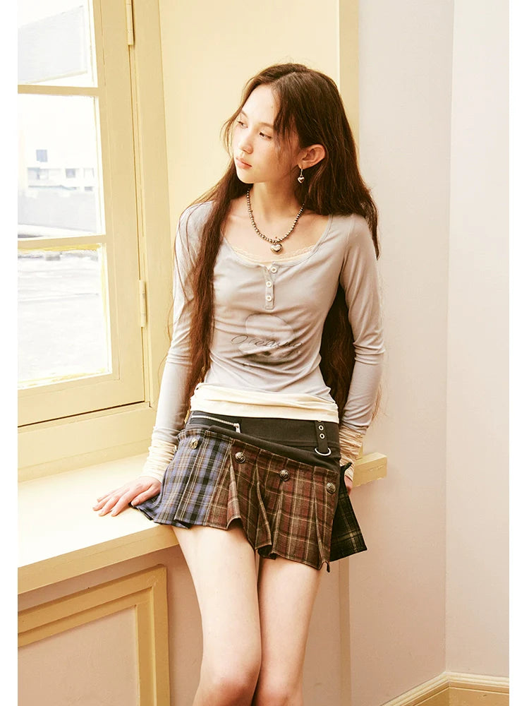 A-line pleated short skirt【s0000006420】