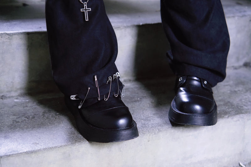 Strange Sugar - Black Purple Handmade Suede Gothic Leg Cover