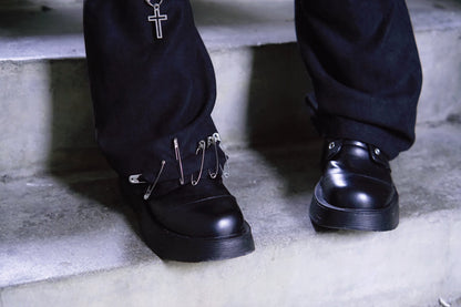 Strange Sugar - Black Purple Handmade Suede Gothic Leg Cover