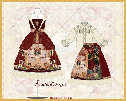 Miss Point - Kaleidoscope - Retro Lolita Dress Oil Painting Print JSK Dress Customized