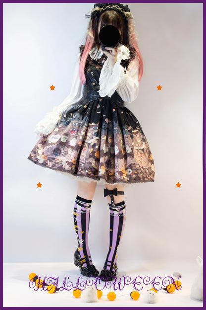 Yukines Box - Gothic Lolita Halloween Pumpkin Bat Socks