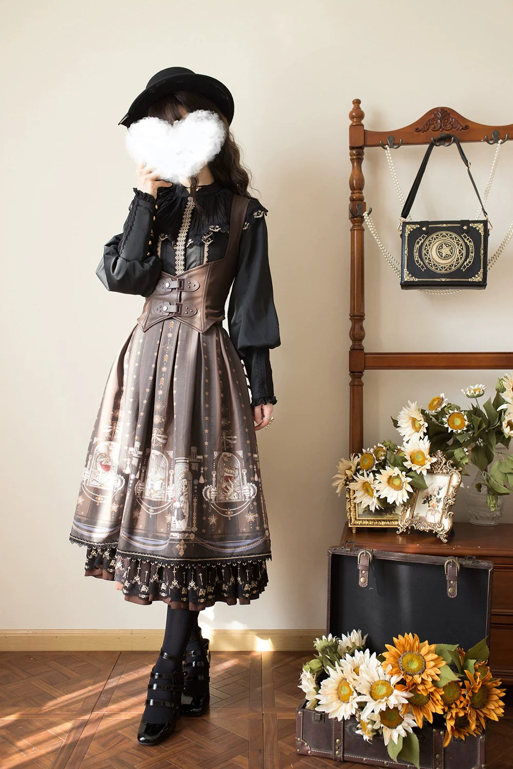 Miss Point - Demon Hunting Notes - Fishbone Gothic Lolita Skirt