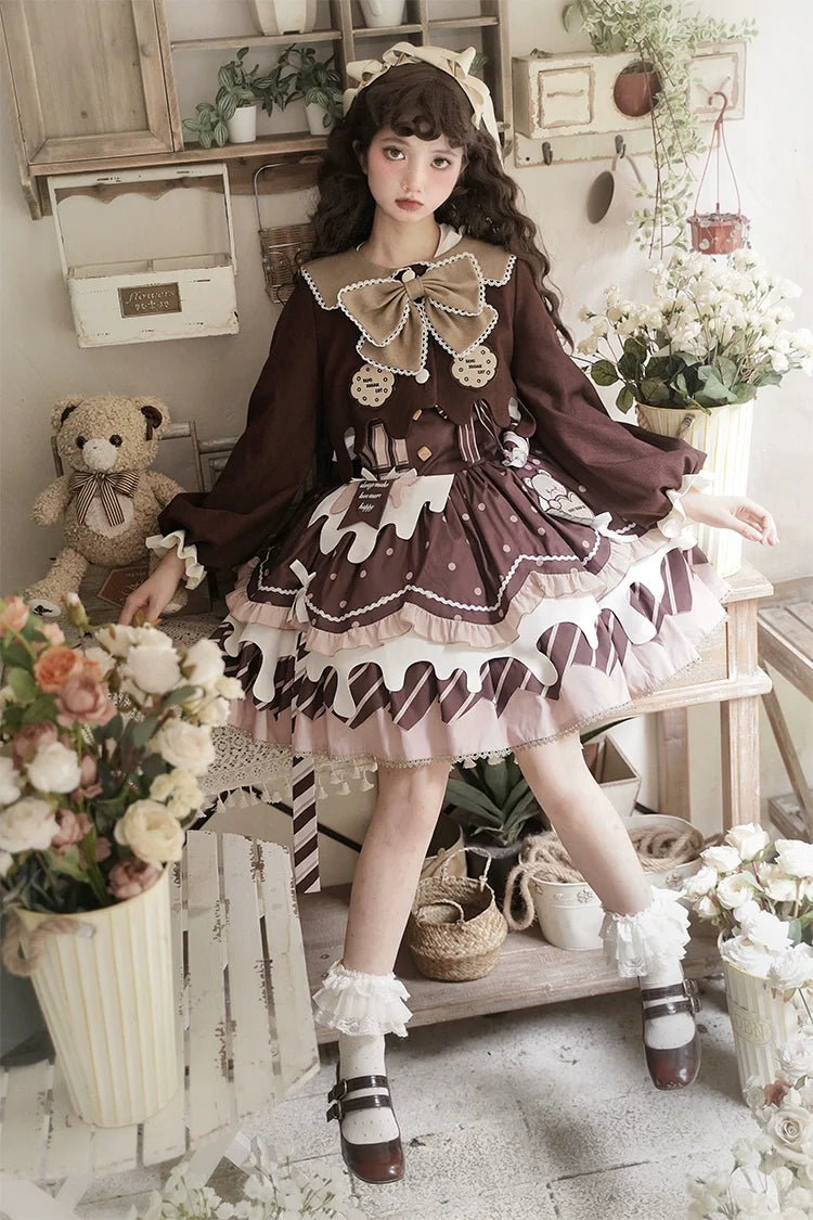Half Sweet Lolita - Chocolate Milk Pie - Sweet Lolita Jumper Dress Summer Salopette