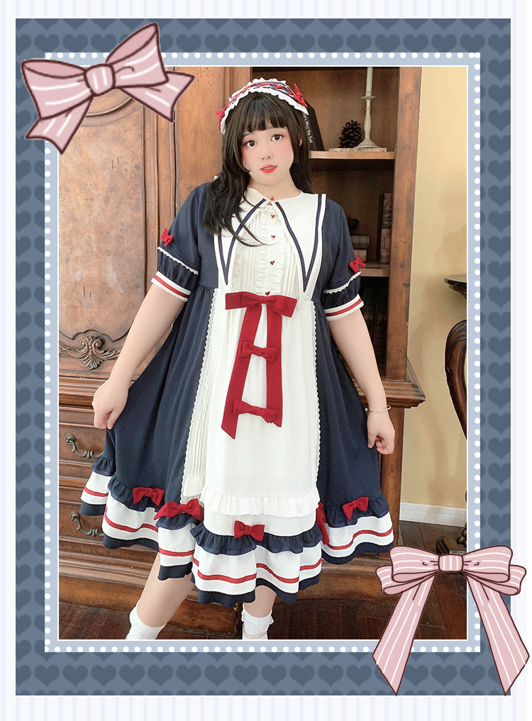 Niu Niu - Candy Sweethearts - Plus Size Lolita OP Short-Sleeve Princess Dress
