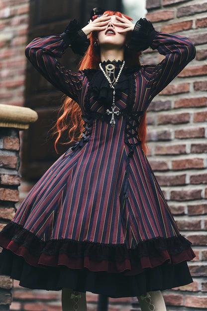 Miss Point - Perintz Manor - Gothic Lolita OP Long Sleeve Retro Lolita Dress