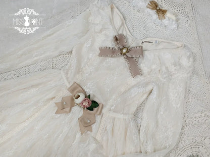 Miss Point - Dawn Girl - Reto Elegant lolita OP Dress Lace Long Sleeve