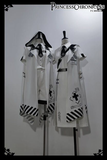 Princess Chronicles - Dry sea and Ashlar - Handsome Futuristic Style White Short Set