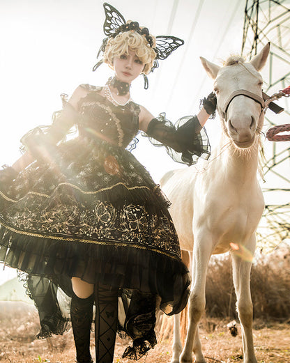 Fairy Tales - Embroidered Gothic Bridal Hairclip Hanfu Lolita Headwear