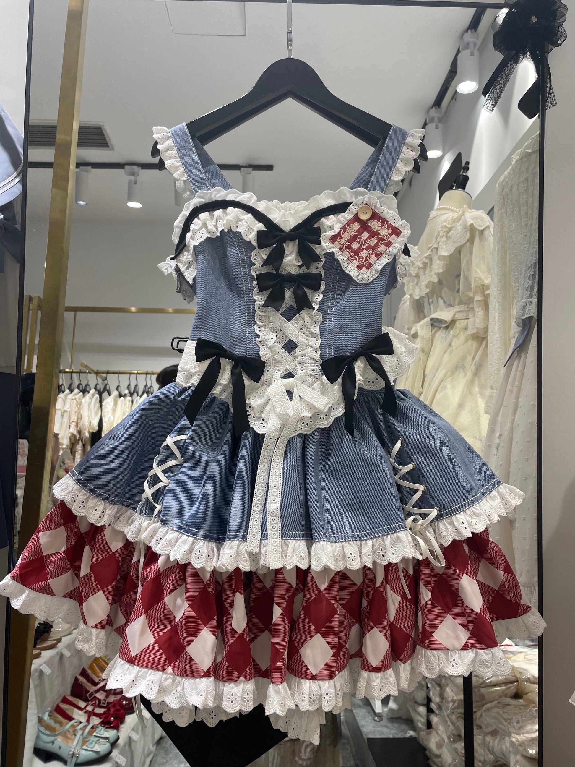 Kuma - Sweet Cowboy - Sweet Lolita Pastel Colors Denim Skirt Set