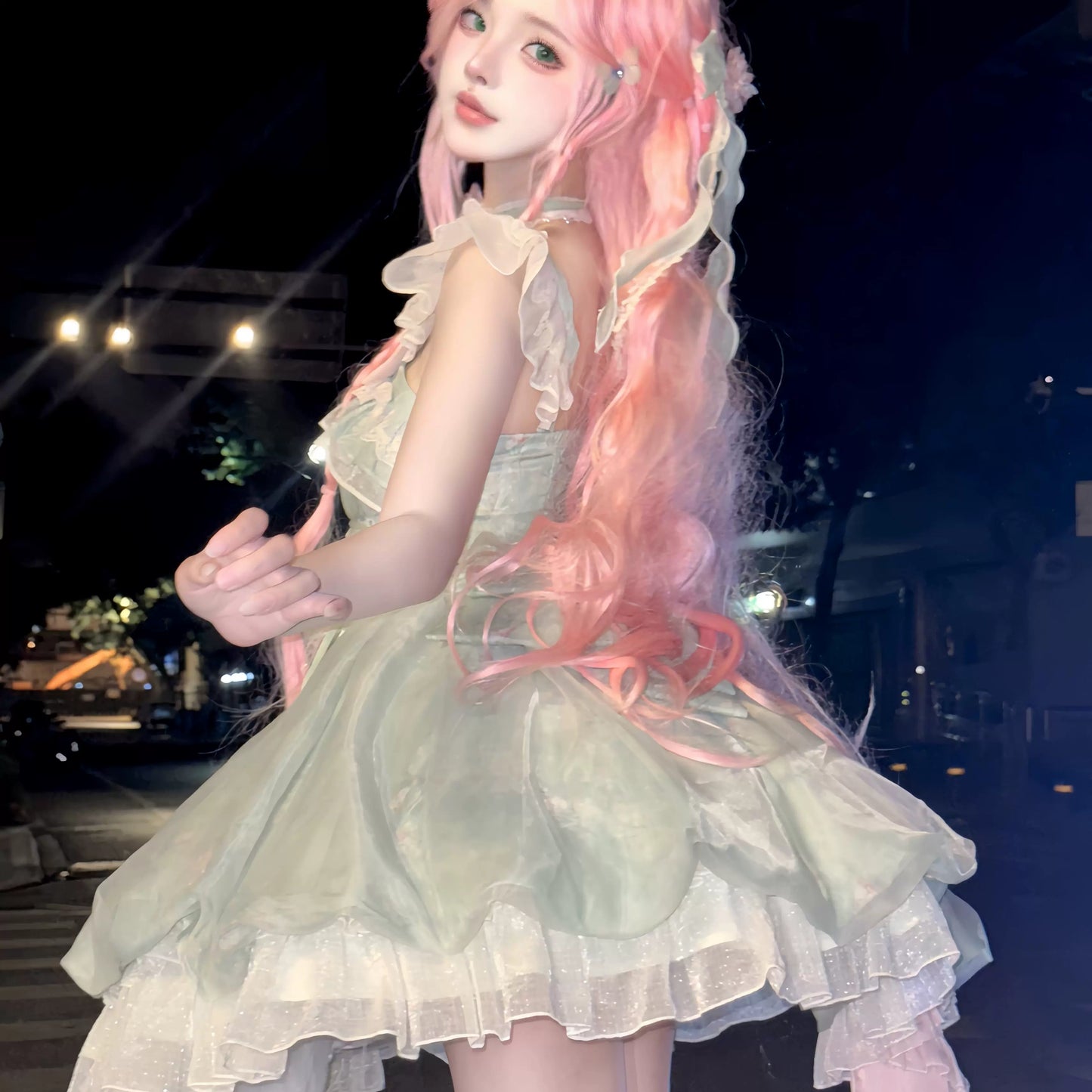 Platycodon House - Floral Magician - Sweet Lolita Dress Floral Print Short Length JSK