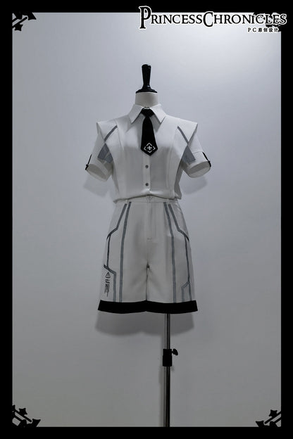 Princess Chronicles - Dry sea and Ashlar - Handsome Futuristic Style White Short Set