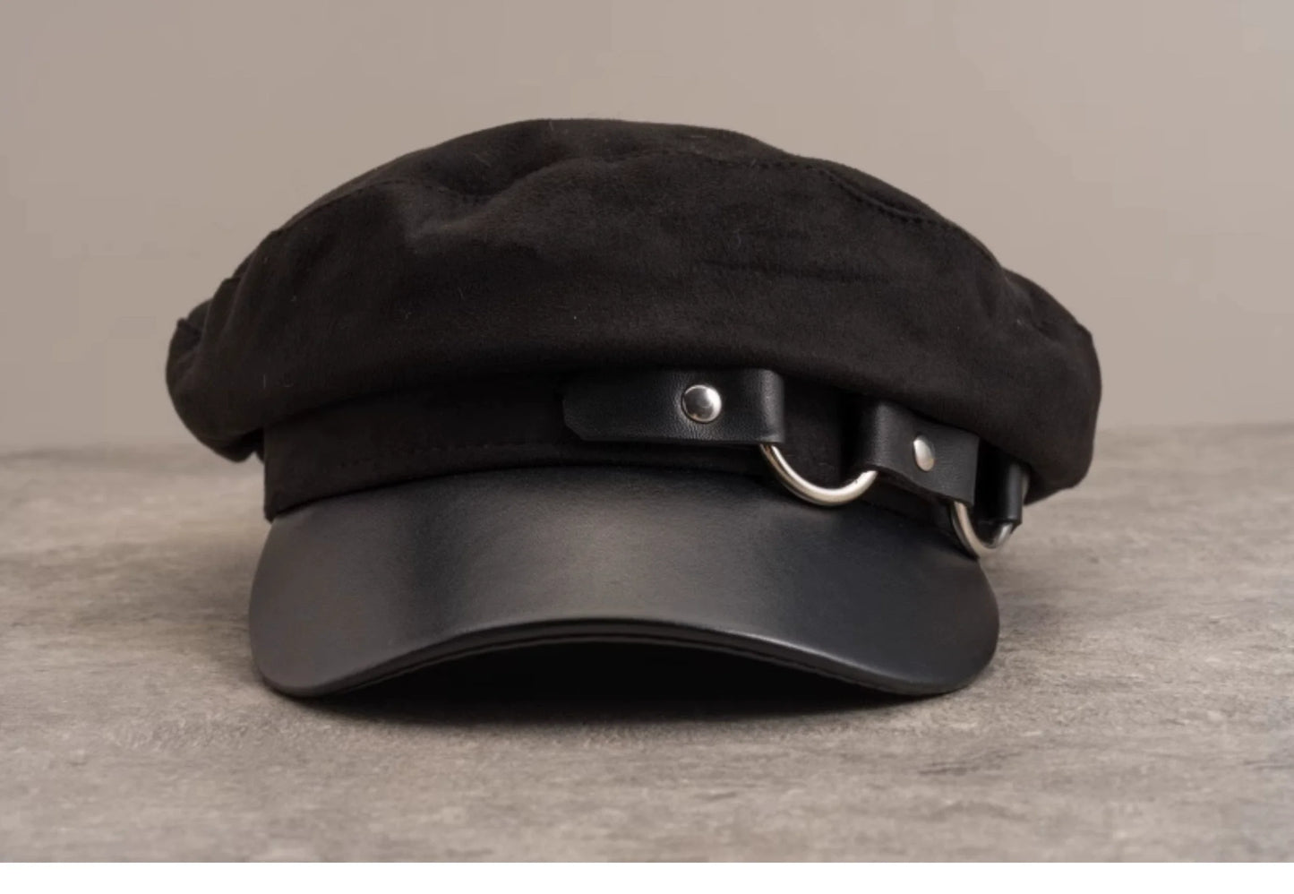 Strange Sugar - Gothic Lolita Hat Leather Buckle Lolita Newsboy Hat