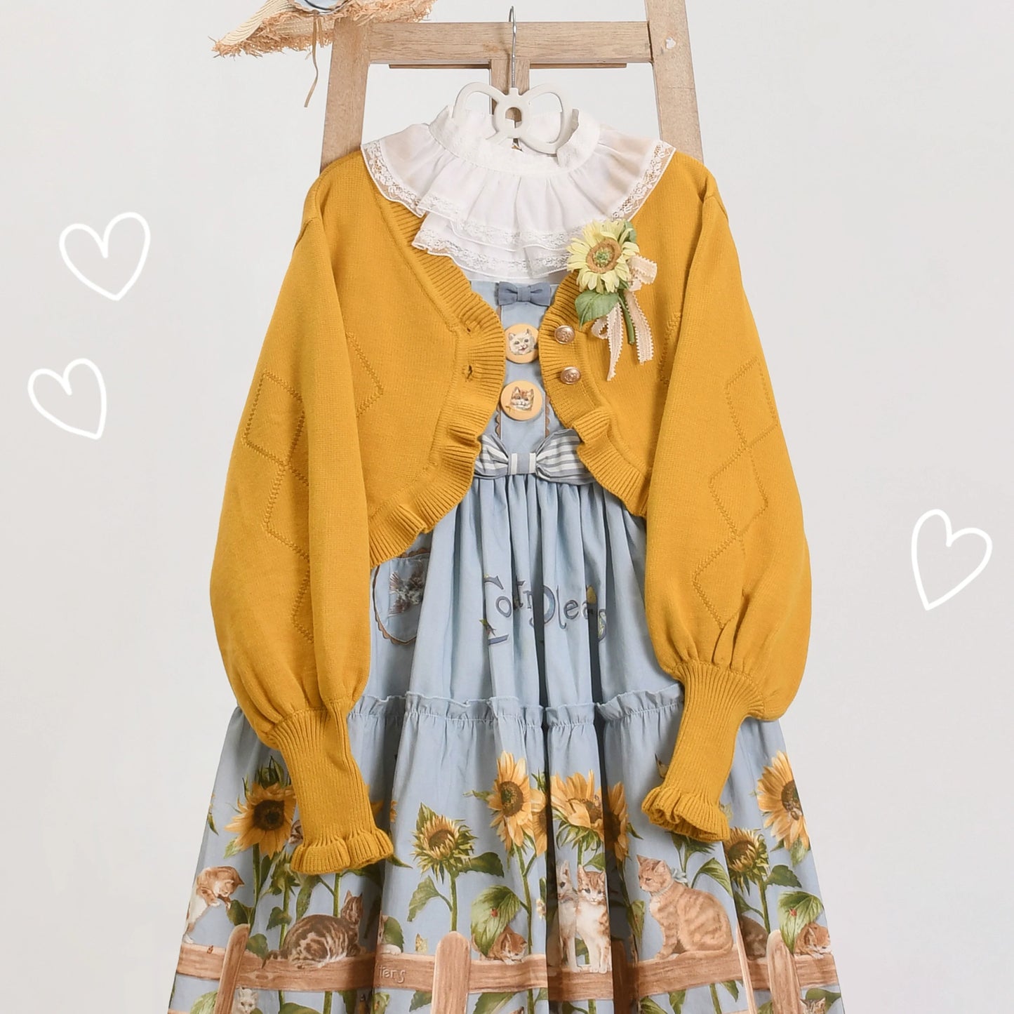 MIST - Cookie - Vintage Lolita Cardigan Short Sweater Multicolors