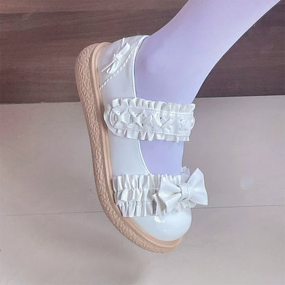 Fairy Godmother - Cute Lolita Shoes Bow Candy-Colored Lolita Flat Shoes