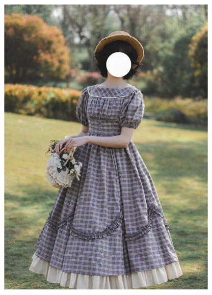 Forest Wardrobe - Forest Picnic - Classic Lolita OP Dress with Off-Shoulder and Lifting Hem